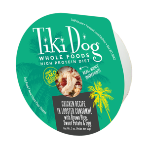 Tiki Dog Whole Foods Chicken Recipe In Lobster Consomme With Brown Rice, Sweet Potato & Egg