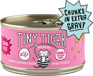 Tiny Tiger Grain-Free Chunks In Extra Gravy Salmon & Whitefish Recipe