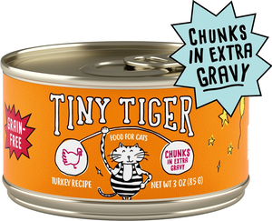 Tiny Tiger Grain-Free Chunks In Extra Gravy Turkey Recipe
