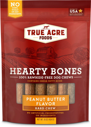 True Acre Hearty Bones Peanut Butter Flavor Hard Chews