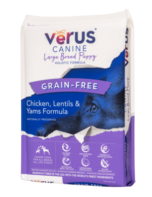 VeRUS Canine Dry Food Large Breed Puppy Grain-Free Chicken, Lentils & Yams Formula