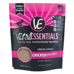 Vital Essentials Freeze-Dried Dog Food Chicken Mini Patties