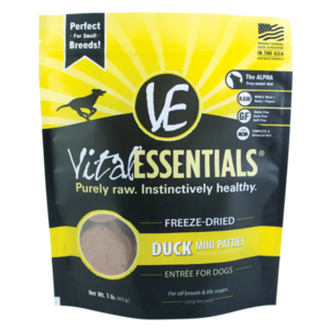 Vital Essentials Freeze-Dried Dog Food Duck Mini Patties