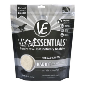 Vital Essentials Freeze-Dried Dog Food Rabbit Mini Patties