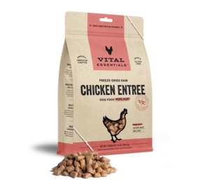 Vital Essentials Freeze-Dried Raw Chicken Entree Dog Food Mini Nibs