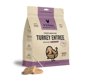 Vital Essentials Freeze-Dried Raw Turkey Entree Dog Food Mini Patties