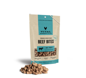 Vital Essentials Freeze-Dried Raw Beef Bites Dog Treats