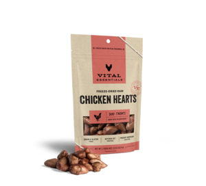 Vital Essentials Freeze-Dried Raw Chicken Hearts Dog Treats
