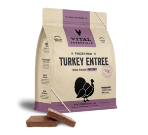 Vital Essentials Frozen Raw Turkey Entree Dog Food Patties
