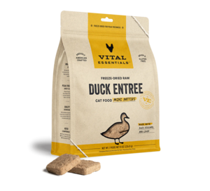 Vital Essentials Freeze-Dried Raw Duck Entree Cat Food Mini Patties