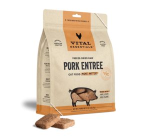 Vital Essentials Freeze-Dried Raw Pork Entree Cat Food Mini Patties