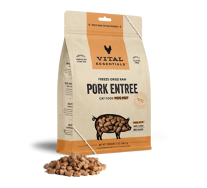 Vital Essentials Freeze-Dried Raw Pork Entree Cat Food Mini Nibs
