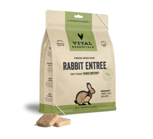 Vital Essentials Freeze-Dried Raw Rabbit Entree Cat Food Mini Patties