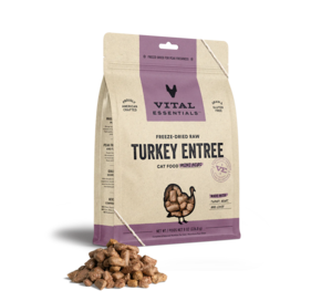 Vital Essentials Freeze-Dried Raw Turkey Entree Cat Food Mini Nibs