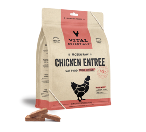 Vital Essentials Frozen Raw Chicken Entree Cat Food Mini Patties