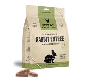Vital Essentials Frozen Raw Rabbit Entree Cat Food Mini Patties