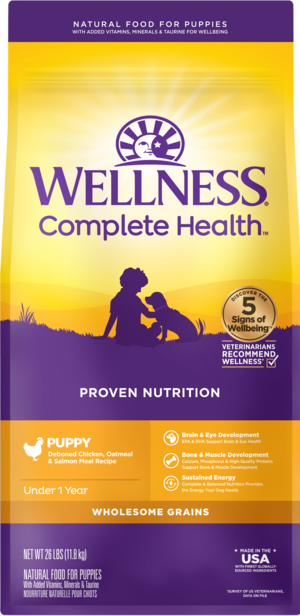 Wellness Complete Health Deboned Chicken, Oatmeal & Salmon Meal Recipe For Puppies