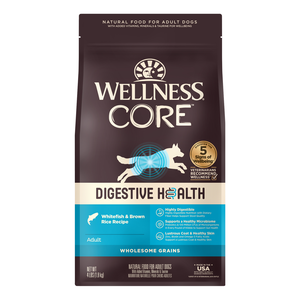 Wellness Core Digestive Health Whitefish & Brown Rice Recipe With Wholesome Grains For Dogs