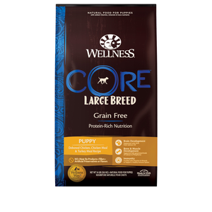 Wellness Core Grain Free Deboned Chicken, Chicken Meal & Turkey Meal Recipe For Large Breed Puppies