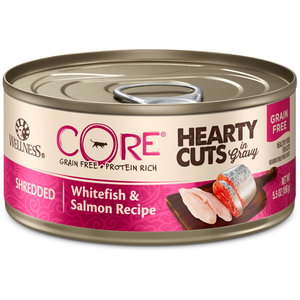Wellness Core Hearty Cuts In Gravy Shredded Whitefish & Salmon Recipe