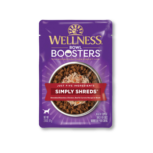 Wellness Bowl Boosters Simply Shreds Shredded Boneless Chicken, Beef & Carrots Recipe In Broth