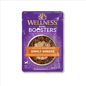 Wellness Bowl Boosters Simply Shreds Shredded Boneless Chicken, Chicken Liver & Broccoli Recipe In Broth