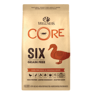 Wellness Core Six Grain Free Cage-Free Duck & Chickpeas Recipe