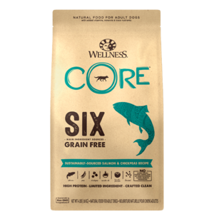 Wellness Core Six Grain Free Sustainably-Sourced Salmon & Chickpeas Recipe