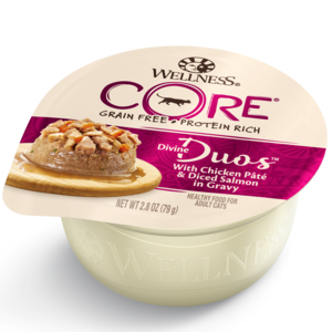 Wellness Core Divine Duos With Chicken Pate & Diced Salmon In Gravy