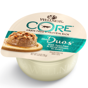 Wellness Core Divine Duos With Tuna Pate & Diced Salmon In Gravy