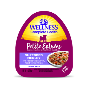 Wellness Petite Entrees Shredded Medley With Roasted Chicken, Duck, Peas & Carrots In Gravy