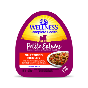 Wellness Petite Entrees Shredded Medley With Tender Chicken, Turkey, Carrots & Green Beans In Gravy