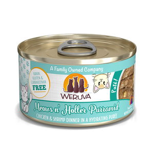 Weruva Canned Cat Food Meows n' Holler Purramid - Chicken & Shrimp Dinner In A Hydrating Puree