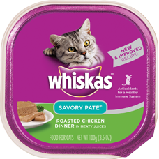 Whiskas Savory Pate Roasted Chicken Dinner In Meaty Juices