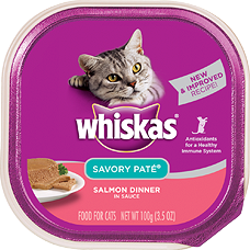 Whiskas Savory Pate Salmon Dinner In Sauce