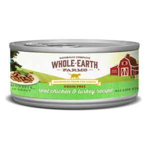 Whole Earth Farms Grain Free Canned Real Chicken & Turkey Recipe Morsels In Gravy