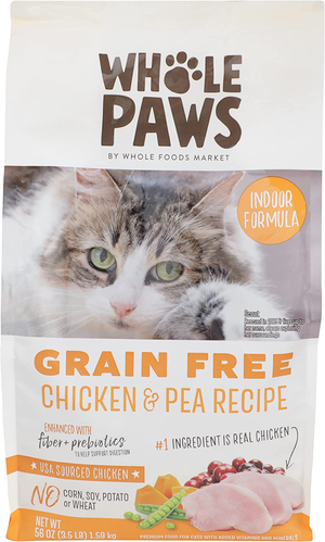 Whole Paws (Whole Foods Market) Dry Cat Food Grain Free Chicken & Pea Recipe (Indoor Formula)
