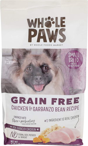 Whole Paws (Whole Foods Market) Dry Dog Food Grain Free Chicken & Garbanzo Bean Recipe For Small Breed Dogs