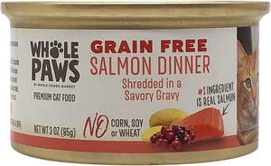Whole Paws (Whole Foods Market) Premium Cat Food Grain Free Salmon Dinner In A Savory Gravy