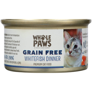 Whole Paws (Whole Foods Market) Premium Cat Food Grain Free Whitefish Dinner