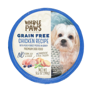 Whole Paws (Whole Foods Market) Premium Dog Food Grain Free Chicken Recipe With Peas & Sweet Potato In Gravy