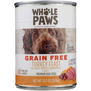 Whole Paws (Whole Foods Market) Premium Dog Food Grain Free Turkey Feast With Sweet Potato & Cranberries In Gravy