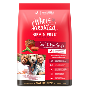 WholeHearted Grain Free Dry Dog Food Beef & Pea Recipe
