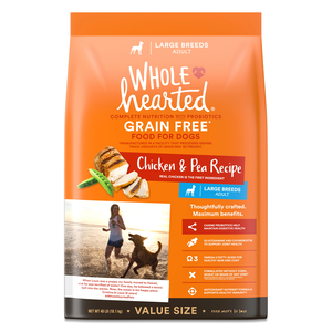 WholeHearted Grain Free Dry Dog Food Chicken & Pea Recipe For Large Breed Dogs