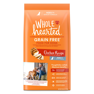 WholeHearted Grain Free Dry Dog Food Chicken Recipe For Senior Dogs 7+