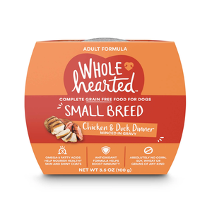 WholeHearted Grain Free Small Breed Chicken & Duck Dinner Minced In Gravy