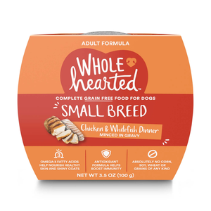 WholeHearted Grain Free Small Breed Chicken & Whitefish Dinner Minced In Gravy