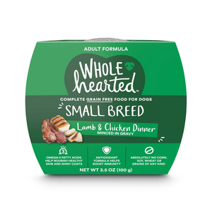 WholeHearted Grain Free Small Breed Lamb & Chicken Dinner Minced In Gravy