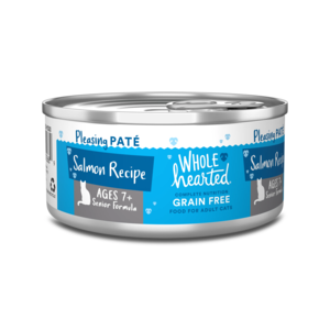 WholeHearted Grain Free Wet Cat Food Salmon Recipe Pate Senior Formula Ages 7+