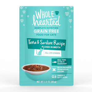 WholeHearted Grain Free Wet Cat Food Tuna & Sardine Recipe Flaked In Broth